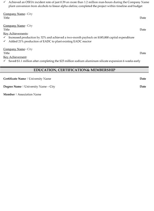 Construction Manager Resume Sample & Template Page 3