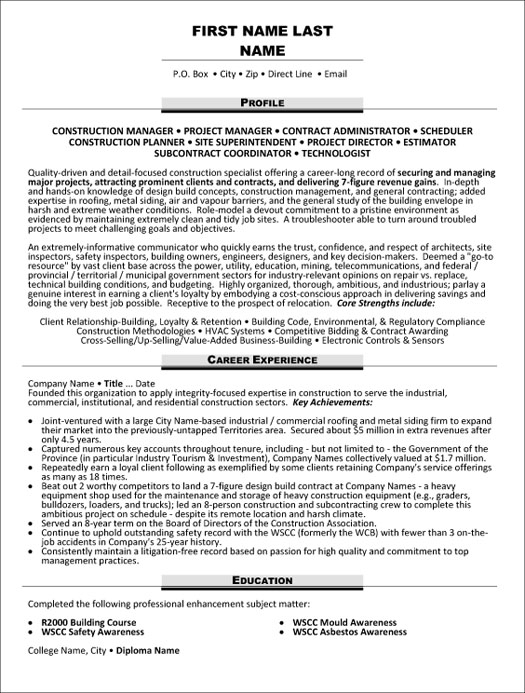 Project Manager Resume Sample & Template