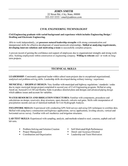 Civil Engineer Resume Sample & Template