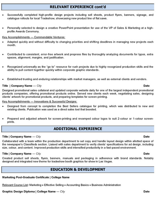 Graphic Designer Resume Sample & Template Page 2