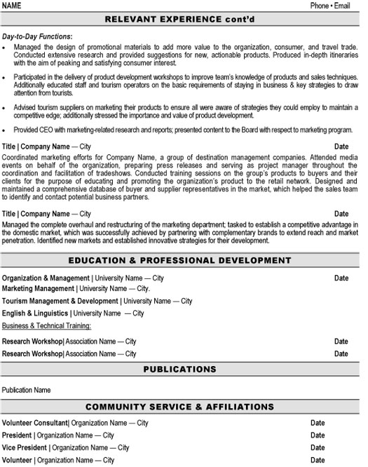 Director of Marketing Resume Sample & Template Page 2