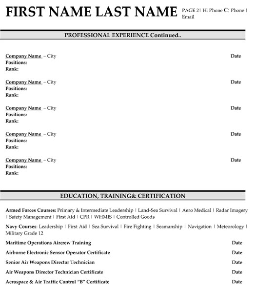 Operations Specialist Resume Sample & Template Page 2