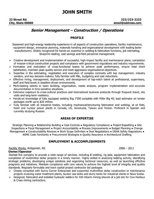Senior Manager Resume Sample & Template