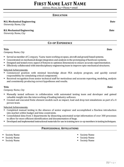 Mechanical Design Engineer Resume Sample & Template Page 2