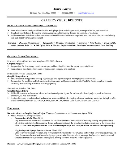 Graphic Designer Resume Sample & Template