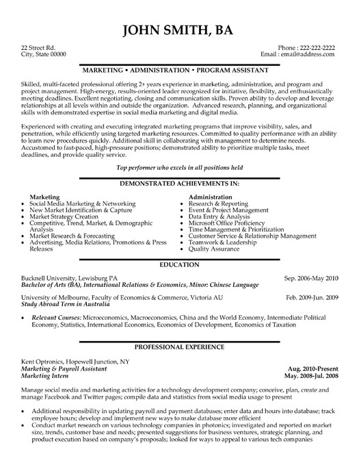 Marketing Professional Resume Sample & Template