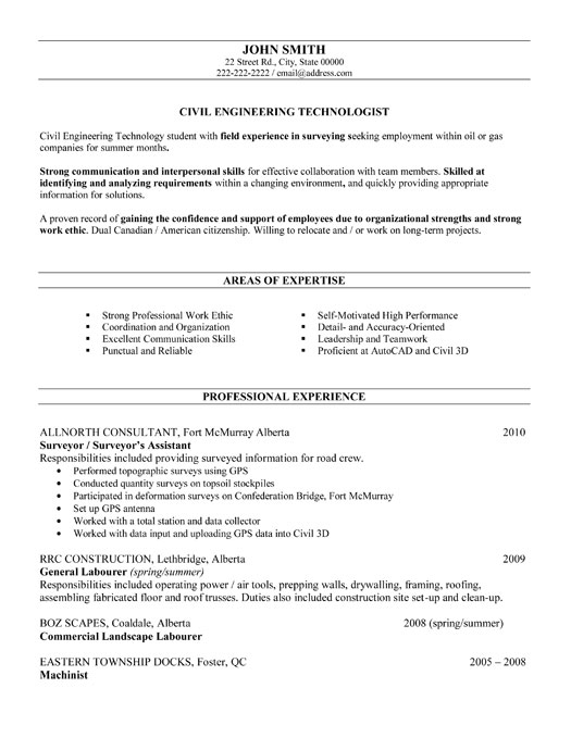 Civil Engineer Resume Sample & Template