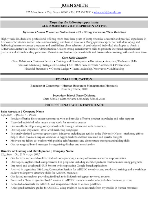 Customer Service Representative Resume Sample & Template