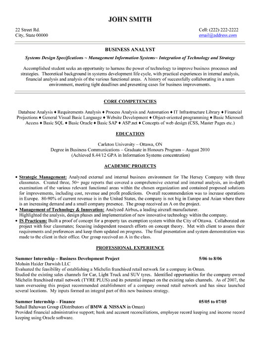 Information System Design Resume Sample & Template
